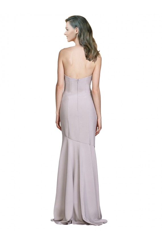 Lilas arctique Sirène Sans bretelle Crêpe Stretch Longue Robes demoiselle d'honneur / Robes de bal Pas Cher