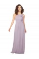 Lueur rose Trapèze Licou Mousseline Longue Robes demoiselle d'honneur Pas Cher