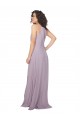 Lueur rose Trapèze Licou Mousseline Longue Robes demoiselle d'honneur Pas Cher