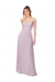 Lueur rose Trapèze Mousseline Longue Robes demoiselle d'honneur Pas Cher