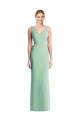 Menthe verte Trompette Col V Mousseline Longue Robes demoiselle d'honneur Pas Cher