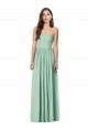 Menthe verte Trompette Sans bretelle Mousseline Longue Robes demoiselle d'honneur Pas Cher