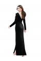 Noir Colonne Col V Velours Stretch Longue Formelles Robes demoiselle d'honneur / Robes de soirée / Robes de bal Pas Cher