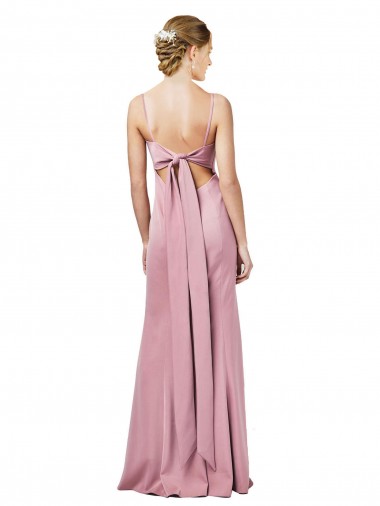 Noir Fourreau Bretelles spaghetti Col Carré Crêpe Stretch Longue Formelles Robes demoiselle d'honneur / Robes de soirée / Robes de bal