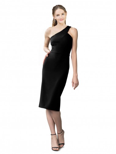 Noir Fourreau Crêpe Stretch Courte Robes demoiselle d'honneur / Robes de soirée / Robes de cocktail Pas Cher