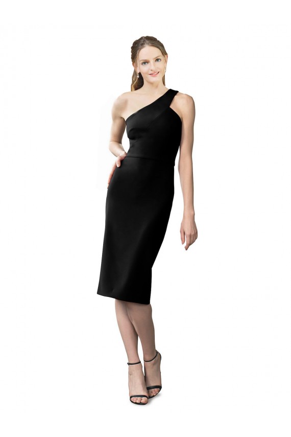 Noir Fourreau Crêpe Stretch Courte Robes demoiselle d'honneur / Robes de soirée / Robes de cocktail Pas Cher