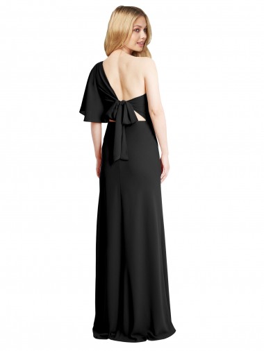 Noir Fourreau Crêpe Stretch Longue Formelles Robes demoiselle d'honneur / Robes de soirée / Robes de bal