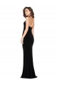 Noir Fourreau Licou Col Haut Velours Stretch Longue Robes demoiselle d'honneur / Robes de bal Pas Cher