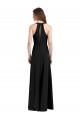 Noir Fourreau Licou Col V Crêpe Stretch Longue Formelles Robes demoiselle d'honneur / Robes de soirée / Robes de bal Pas Cher