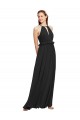 Noir Fourreau Licou Mousseline Longue Robes demoiselle d'honneur Pas Cher