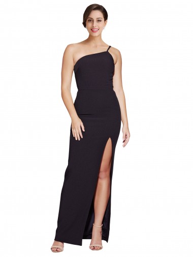 Noir Fourreau Sans bretelle Crêpe Stretch Longue Formelles Robes demoiselle d'honneur / Robes de soirée / Robes de bal Pas Cher