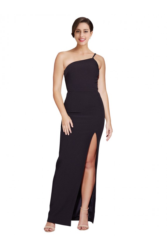 Noir Fourreau Sans bretelle Crêpe Stretch Longue Formelles Robes demoiselle d'honneur / Robes de soirée / Robes de bal Pas Cher