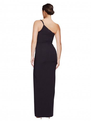 Noir Fourreau Sans bretelle Crêpe Stretch Longue Formelles Robes demoiselle d'honneur / Robes de soirée / Robes de bal