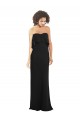 Noir Fourreau Sans bretelle Mousseline Longue Robes demoiselle d'honneur Pas Cher