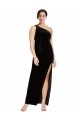 Noir Fourreau Velours Stretch Longue Formelles Robes demoiselle d'honneur / Robes de soirée / Robes de bal Pas Cher