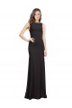 Noir Sirène Bateau Crêpe Stretch Longue Robes demoiselle d'honneur / Robes de bal Pas Cher
