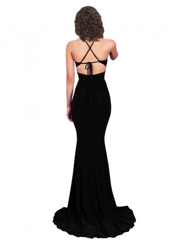 Noir Sirène Col V Spandex Longue Formelles Robes demoiselle d'honneur / Robes de soirée / Robes de bal
