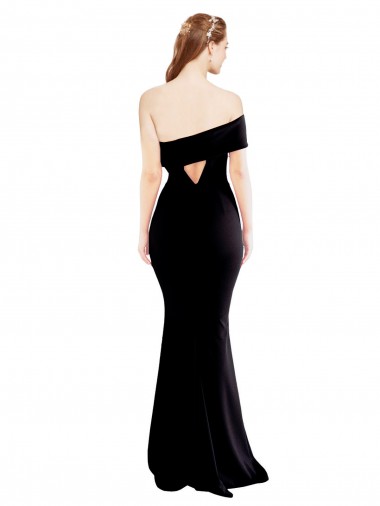 Noir Sirène Crêpe Stretch Longue Formelles Robes demoiselle d'honneur / Robes de soirée / Robes de bal