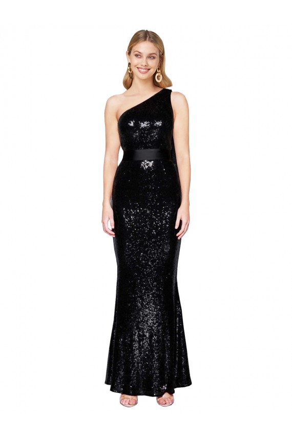 Noir Sirène Paillette Longue Formelles Robes demoiselle d'honneur / Robes de soirée / Robes de bal Pas Cher