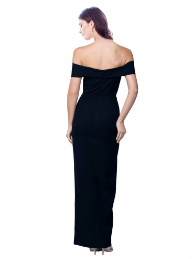 Noir Sirène Épaule Dénudée Crêpe Stretch Longue Formelles Robes demoiselle d'honneur / Robes de soirée / Robes de bal