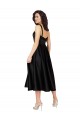 Noir Trapèze Col Carré Satiné Courte Robes demoiselle d'honneur / Robes de bal / Robes de cocktail Pas Cher