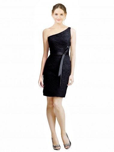 Noir Trapèze Dentelle Courte Robes demoiselle d'honneur / Robes de cocktail Pas Cher