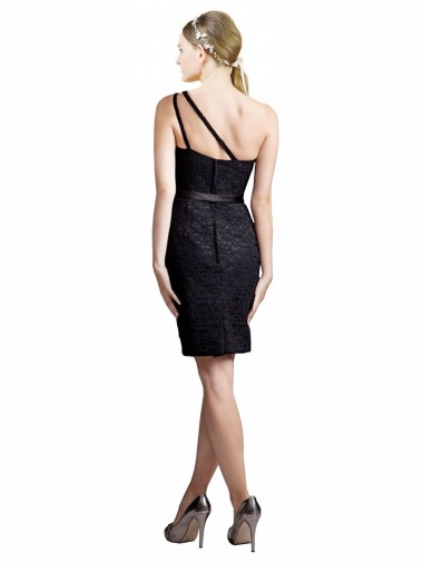 Noir Trapèze Dentelle Courte Robes demoiselle d'honneur / Robes de cocktail