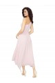 Noir Trapèze Sans bretelle midi Mousseline Courte Asymétrique Robes demoiselle d'honneur / Robes de cocktail Pas Cher