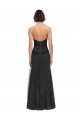 Noir Trapèze Tulle Longue Robes demoiselle d'honneur Pas Cher