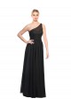 Noir Trapèze Tulle Longue Robes demoiselle d'honneur Pas Cher