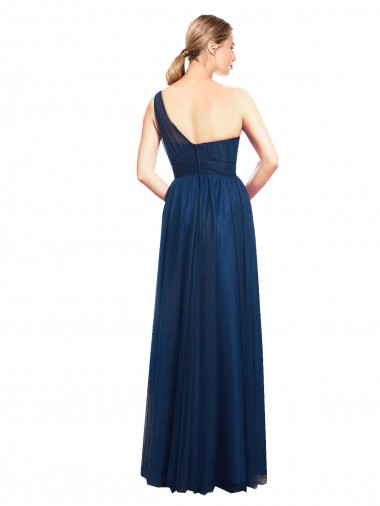 Noir Trapèze Tulle Longue Robes demoiselle d'honneur