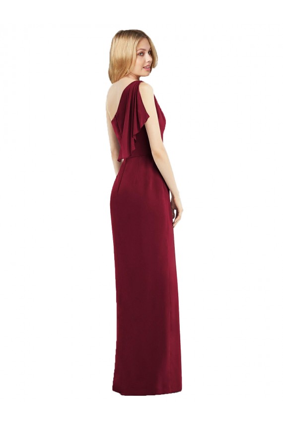 Olive verte Trompette Mousseline Longue Robes demoiselle d'honneur Pas Cher