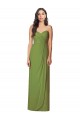 Olive verte Trompette Sans bretelle Mousseline Longue Robes demoiselle d'honneur Pas Cher