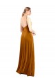 Or Trapèze Bretelles spaghetti Velours Stretch Longue Robes demoiselle d'honneur / Robes de bal Pas Cher