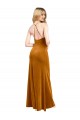Or Trapèze Licou Col Haut Velours Stretch Longue Formelles Robes demoiselle d'honneur / Robes de soirée / Robes de bal Pas Cher