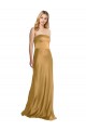 Or Trapèze Sans bretelle Satiné Stretch Longue Formelles Robes demoiselle d'honneur / Robes de soirée / Robes de bal Pas Cher