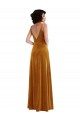 Or Trompette Col V Velours Stretch Longue Robes demoiselle d'honneur / Robes de bal Pas Cher