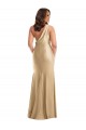 Or doux Sirène Satiné Soyeux Longue Formelles Robes demoiselle d'honneur / Robes de soirée / Robes de bal Pas Cher