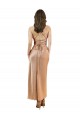 Or rose Fourreau midi Satiné Soyeux Courte Robes demoiselle d'honneur / Robes de soirée / Robes de cocktail Pas Cher