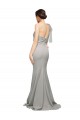 Oyster Argent Sirène Balayage train Crêpe Stretch Tulle Longue Formelles Robes demoiselle d'honneur / Robes de soirée / Robes de bal Pas Cher
