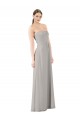 Oyster Argent Trapèze Sans bretelle Mousseline Longue Robes demoiselle d'honneur Pas Cher