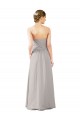 Oyster Argent Trapèze Sans bretelle Mousseline Longue Robes demoiselle d'honneur Pas Cher
