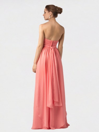 Pastèque Trapèze Licou Mousseline Longue Robes demoiselle d'honneur
