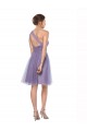 Pastèque Trapèze Tulle Longue Robes demoiselle d'honneur Pas Cher