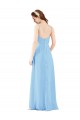 Periwinkle Fourreau Col V Mousseline Longue Robes demoiselle d'honneur Pas Cher