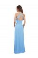 Periwinkle Trapèze Bretelles spaghetti Mousseline Longue Robes demoiselle d'honneur Pas Cher