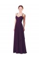 Pourpre Fourreau Mousseline Longue Robes demoiselle d'honneur Pas Cher