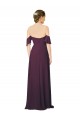 Pourpre Fourreau Mousseline Longue Robes demoiselle d'honneur Pas Cher