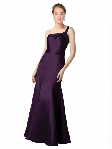 Pourpre Sirène Satiné Longue Robes demoiselle d'honneur / Robes de bal Pas Cher