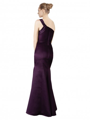 Pourpre Sirène Satiné Longue Robes demoiselle d'honneur / Robes de bal